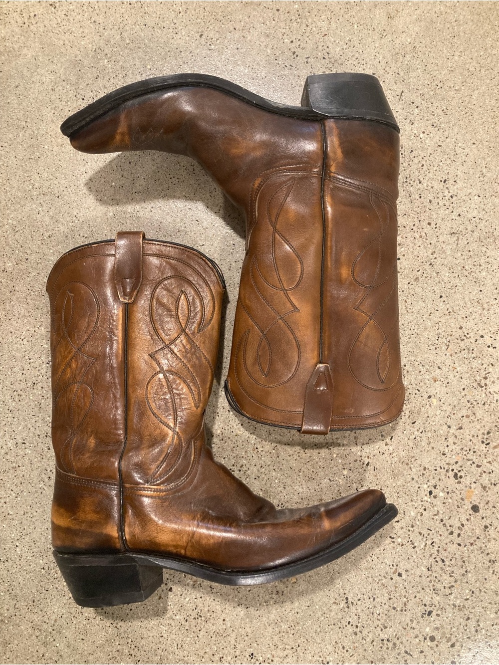 Wrangler Brown Leather Western Cowboy Boots 10.5